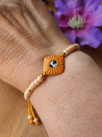 Evil Eye Armband RVS / miyuki (verschillende kleuren)