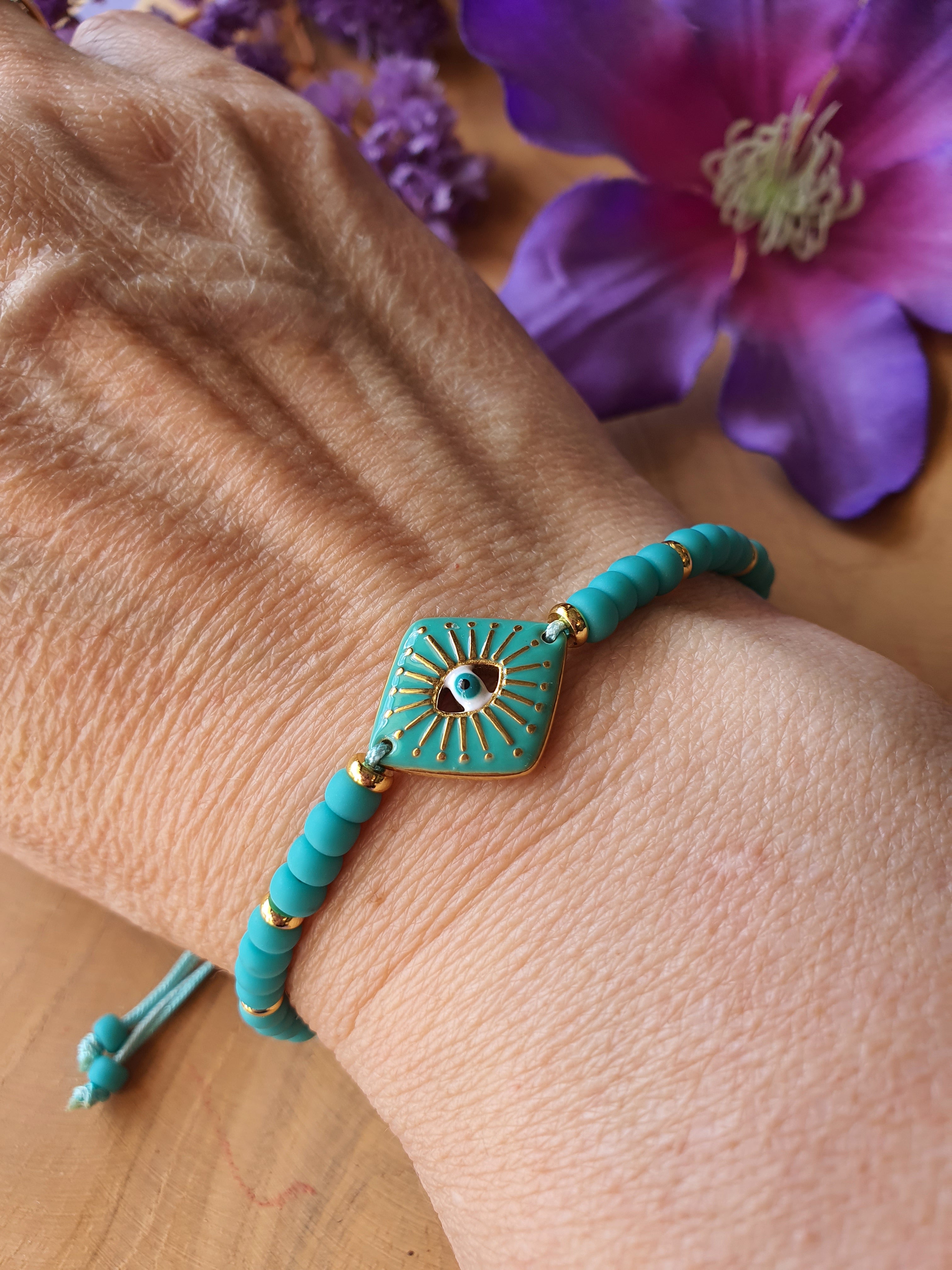 Evil Eye Armband RVS / miyuki (verschillende kleuren)