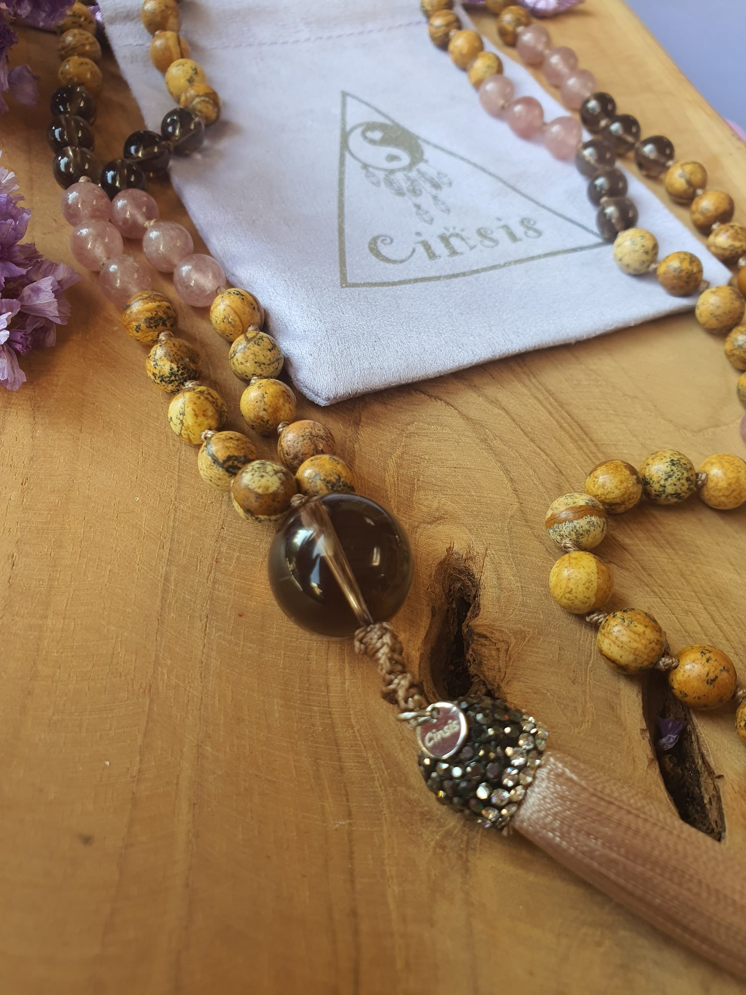 Edelstenen Mala met kwastje &