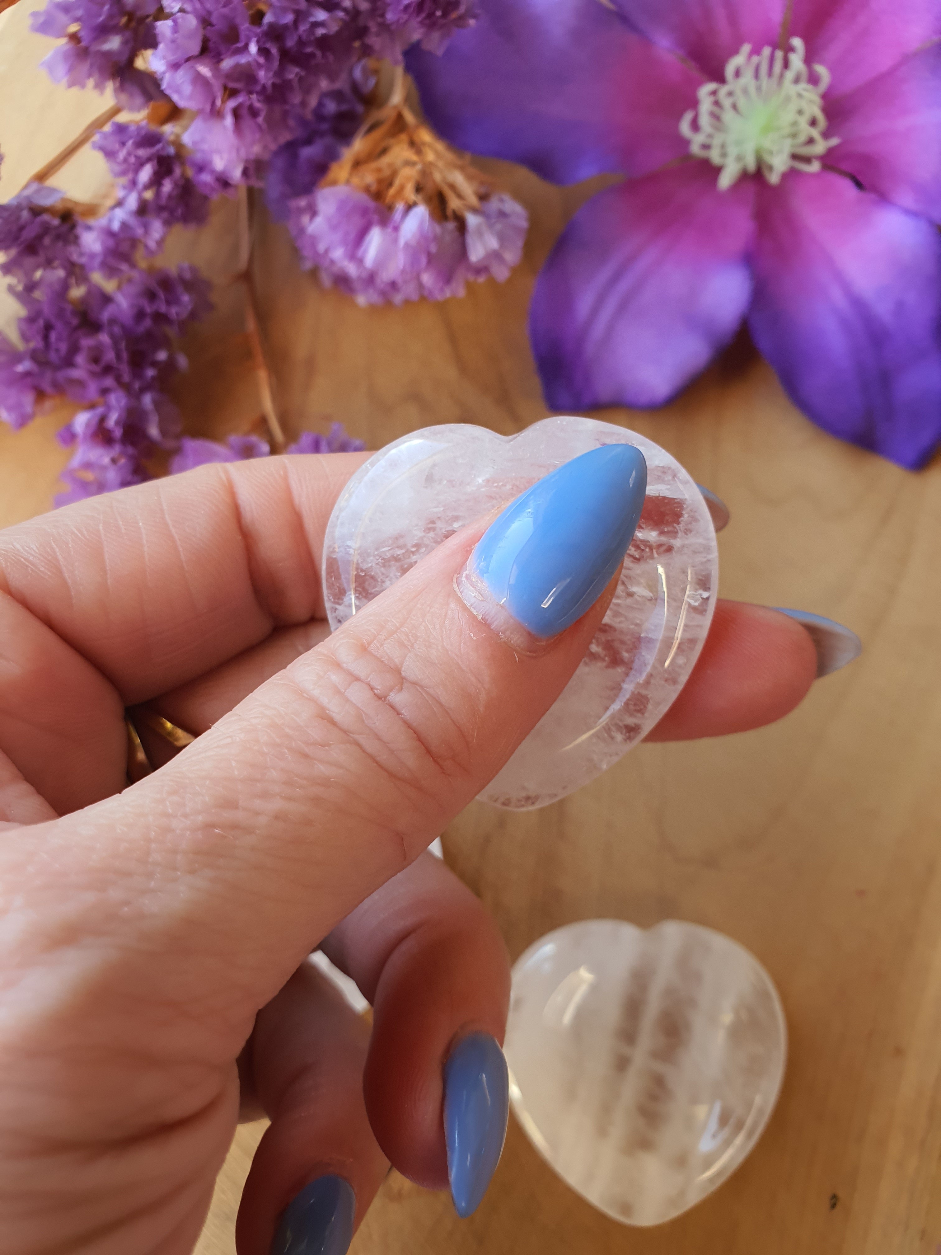 Bergkristal Duimsteen / worrystone hart