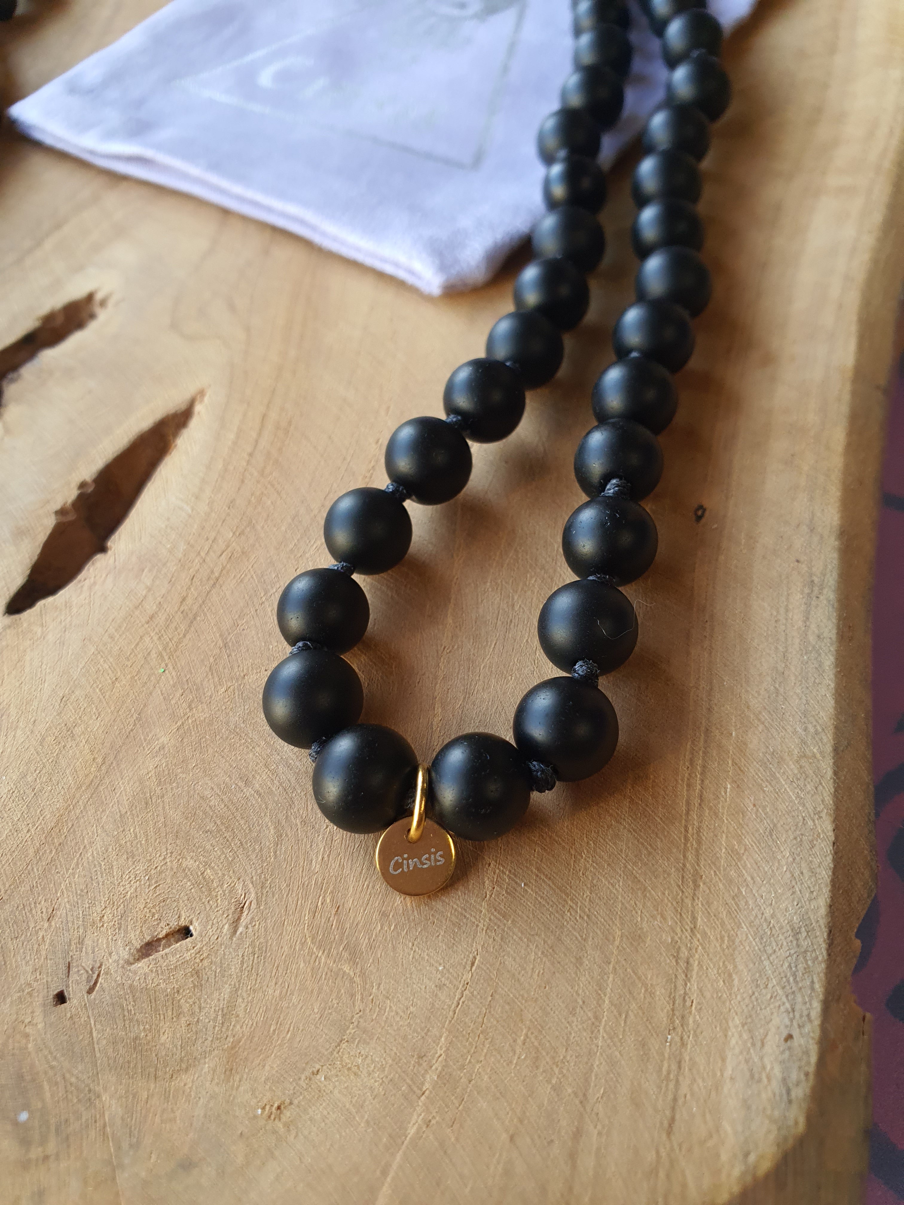 Edelstenen Mala Onyx met Landschap Jaspis (matte kralen)