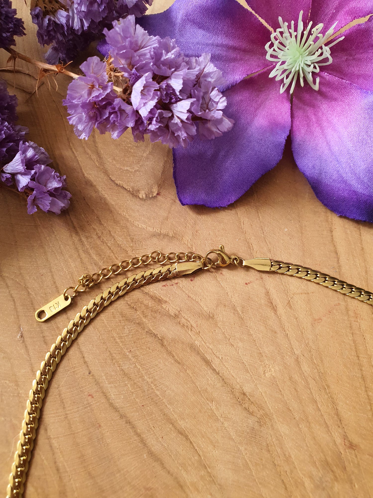 Basisketting RVS gouden platte Cubaanse ketting &