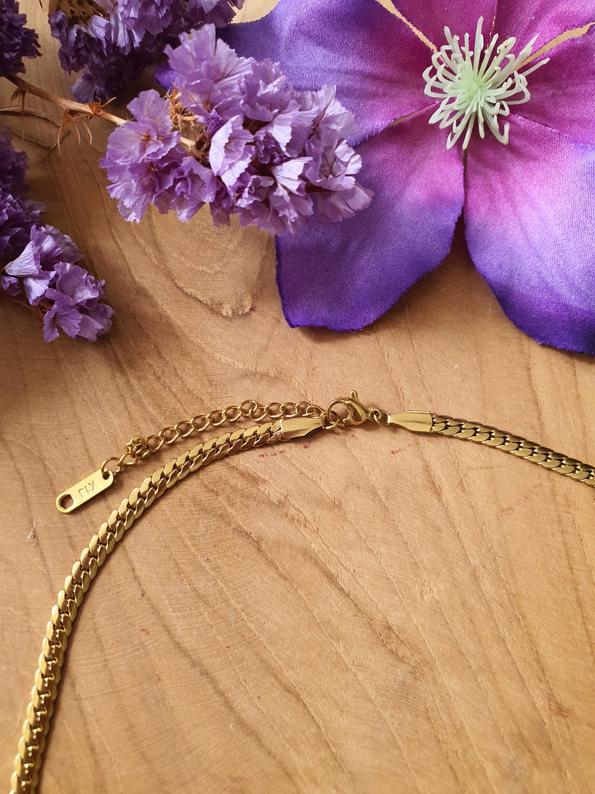 Basisketting RVS gouden platte Cubaanse ketting &