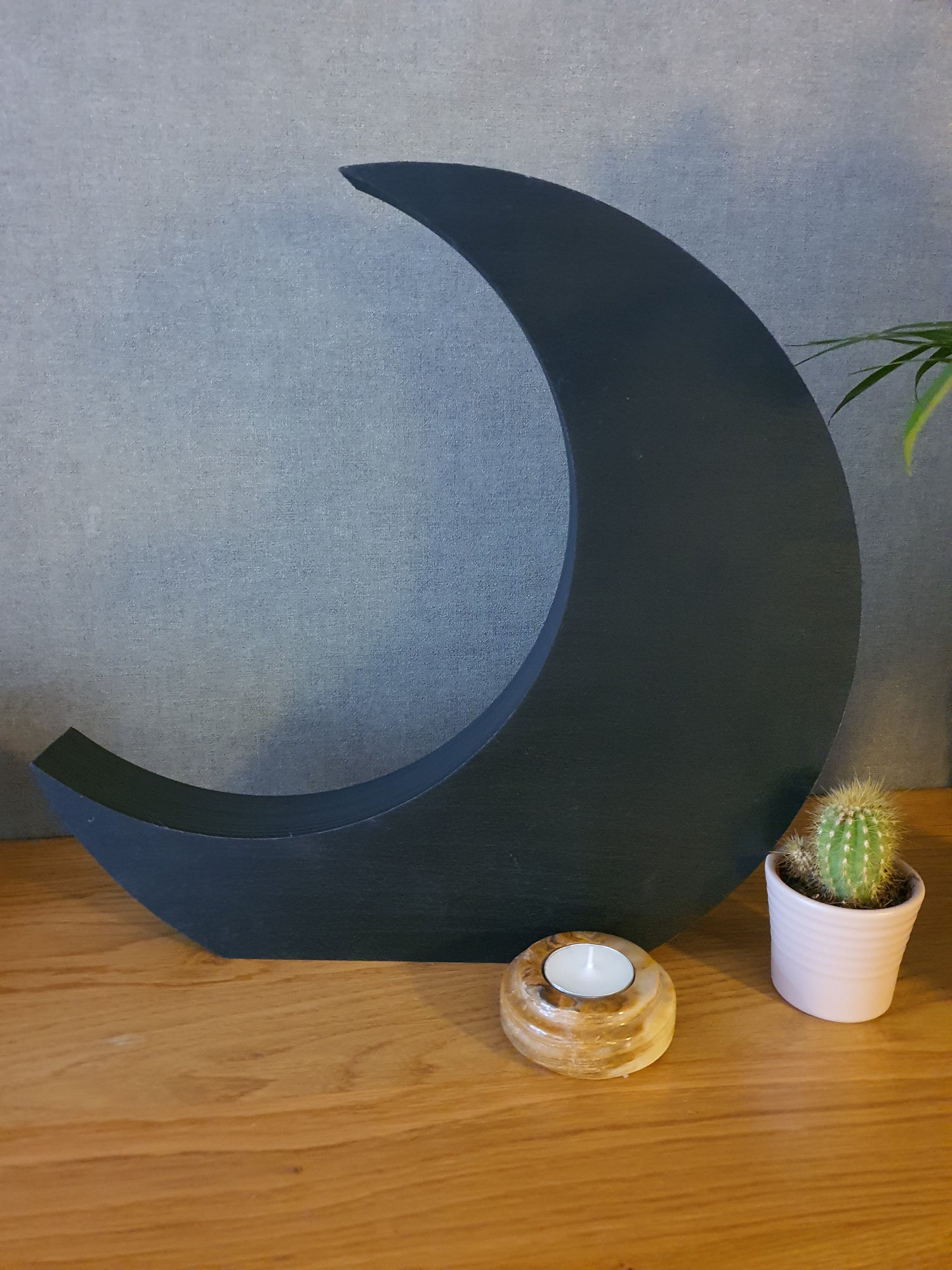 Wassende Maan kast Kristallen houder Hout Plank groot model