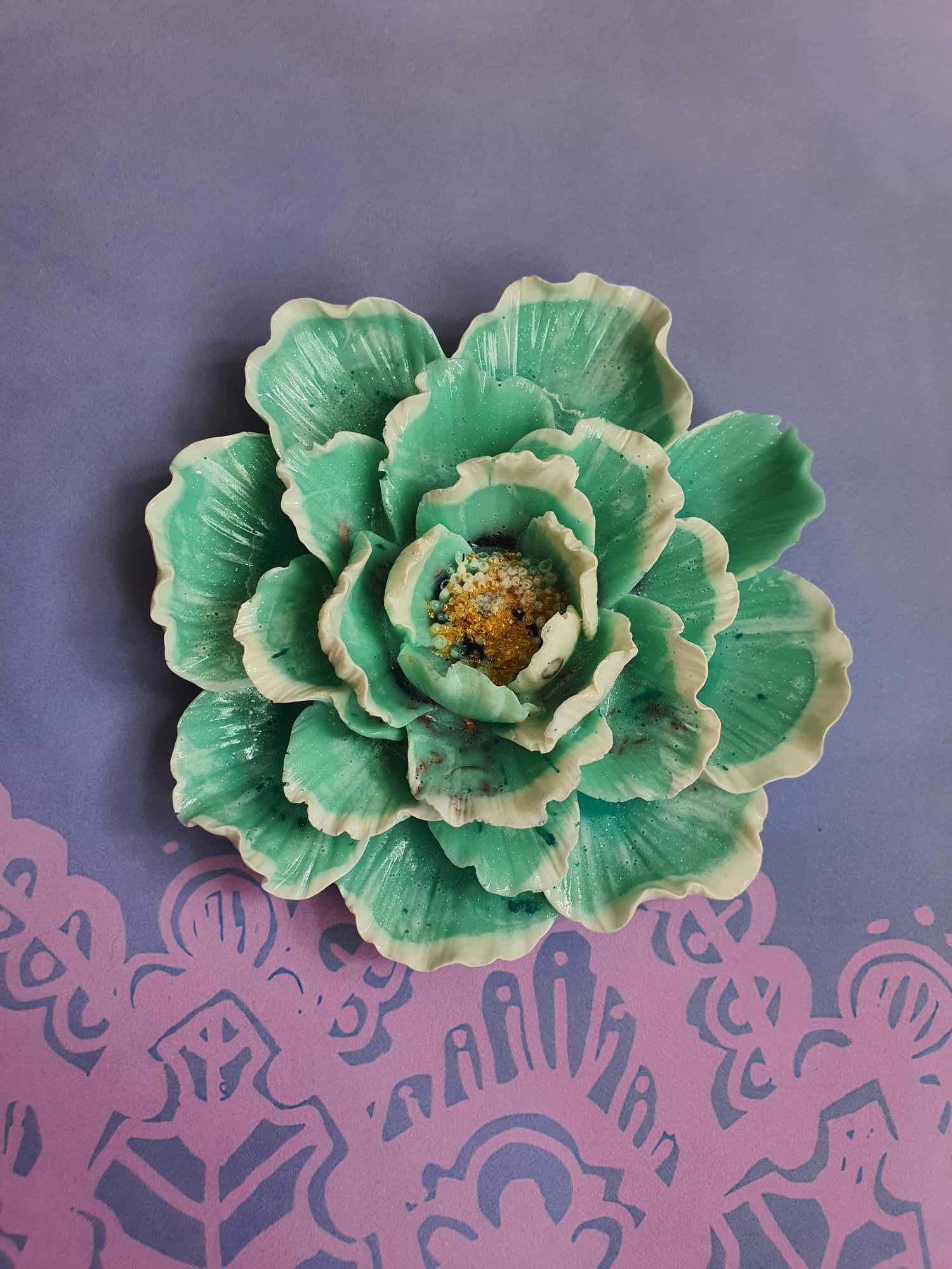 Shungiet Orgonite Wandbloem mintgroen (nr 2)