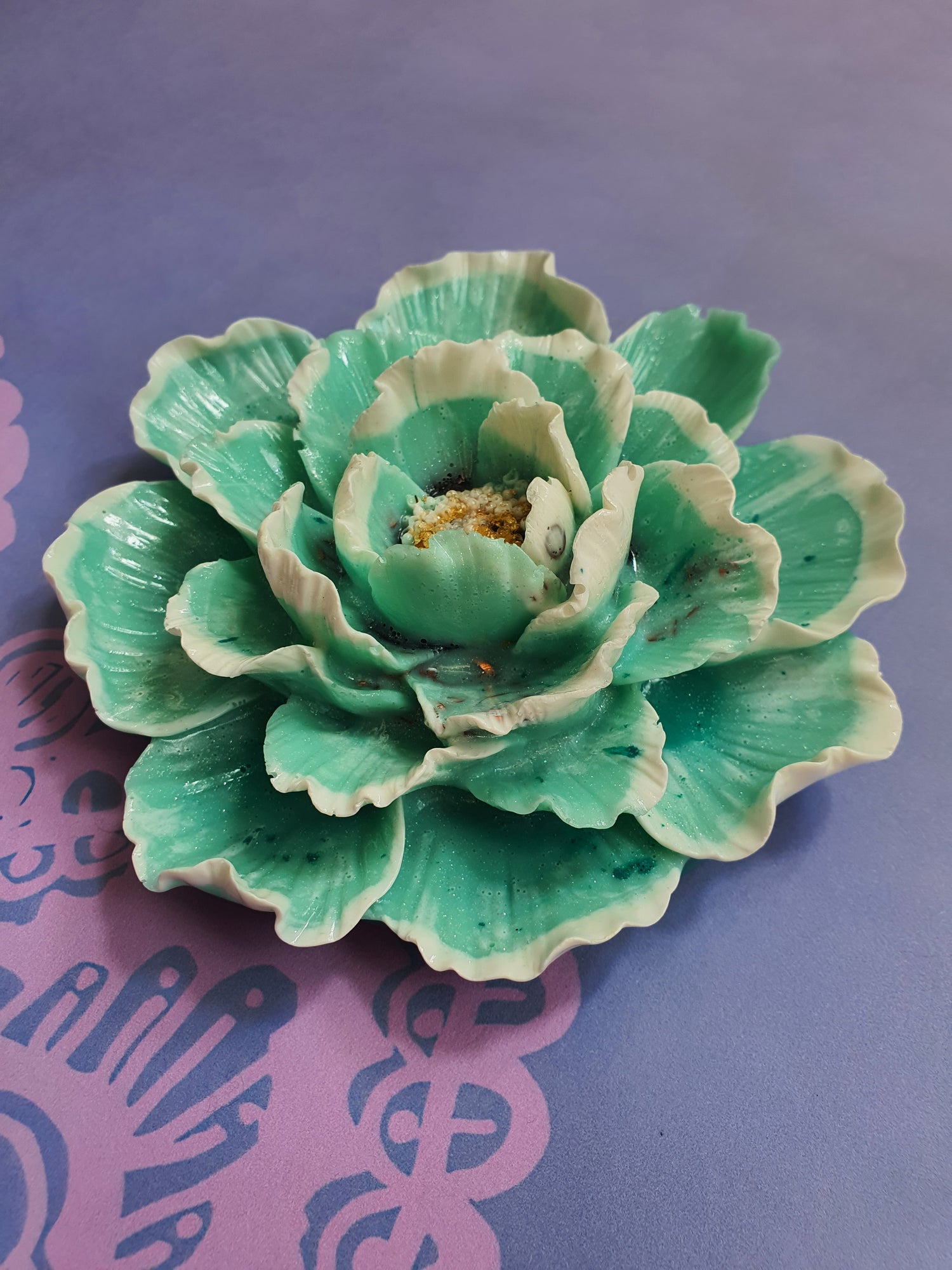 Shungiet Orgonite Wandbloem mintgroen (nr 2)