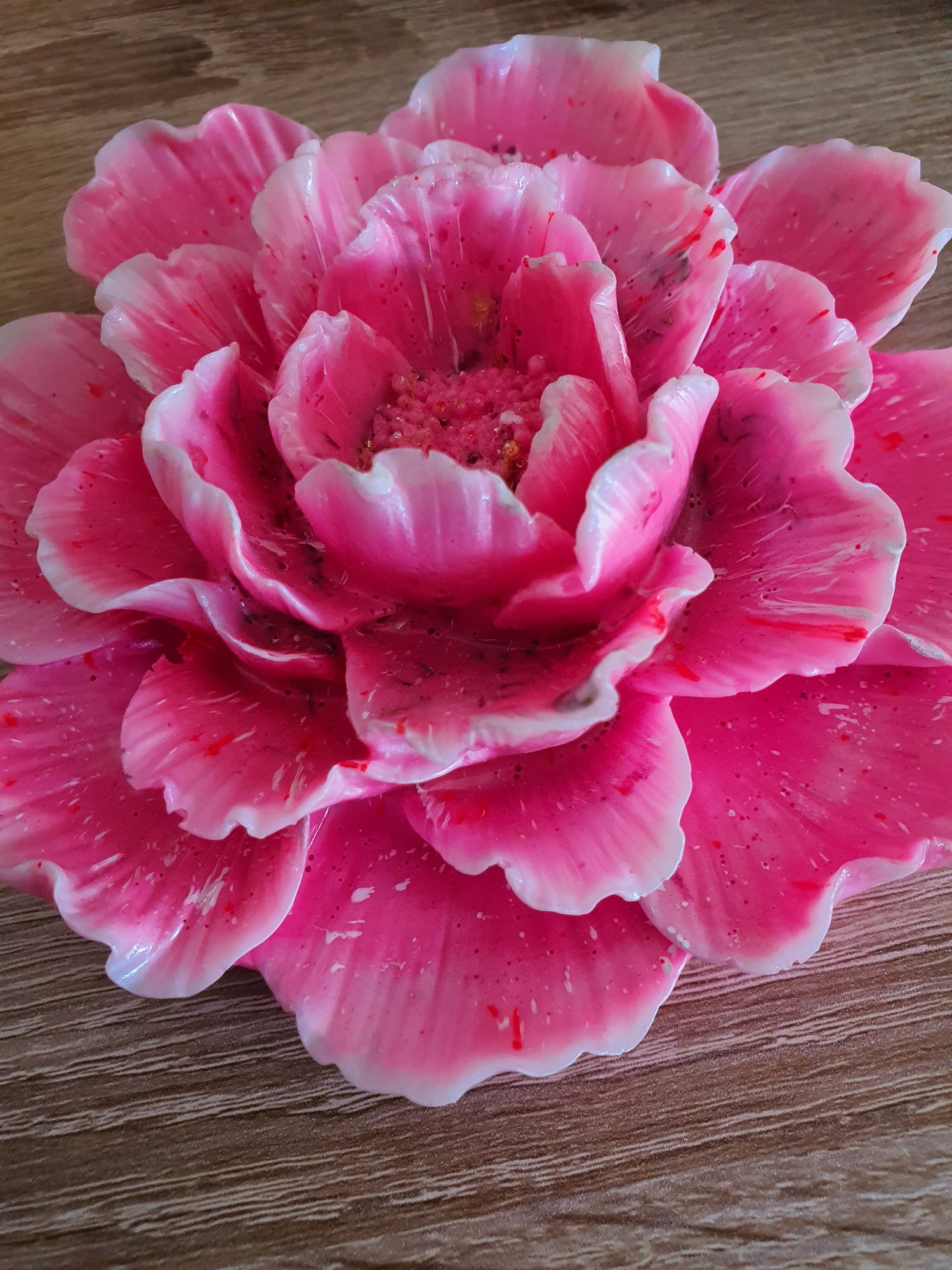 Rozenkwarts Orgonite Wandbloem Roze (nr 4)