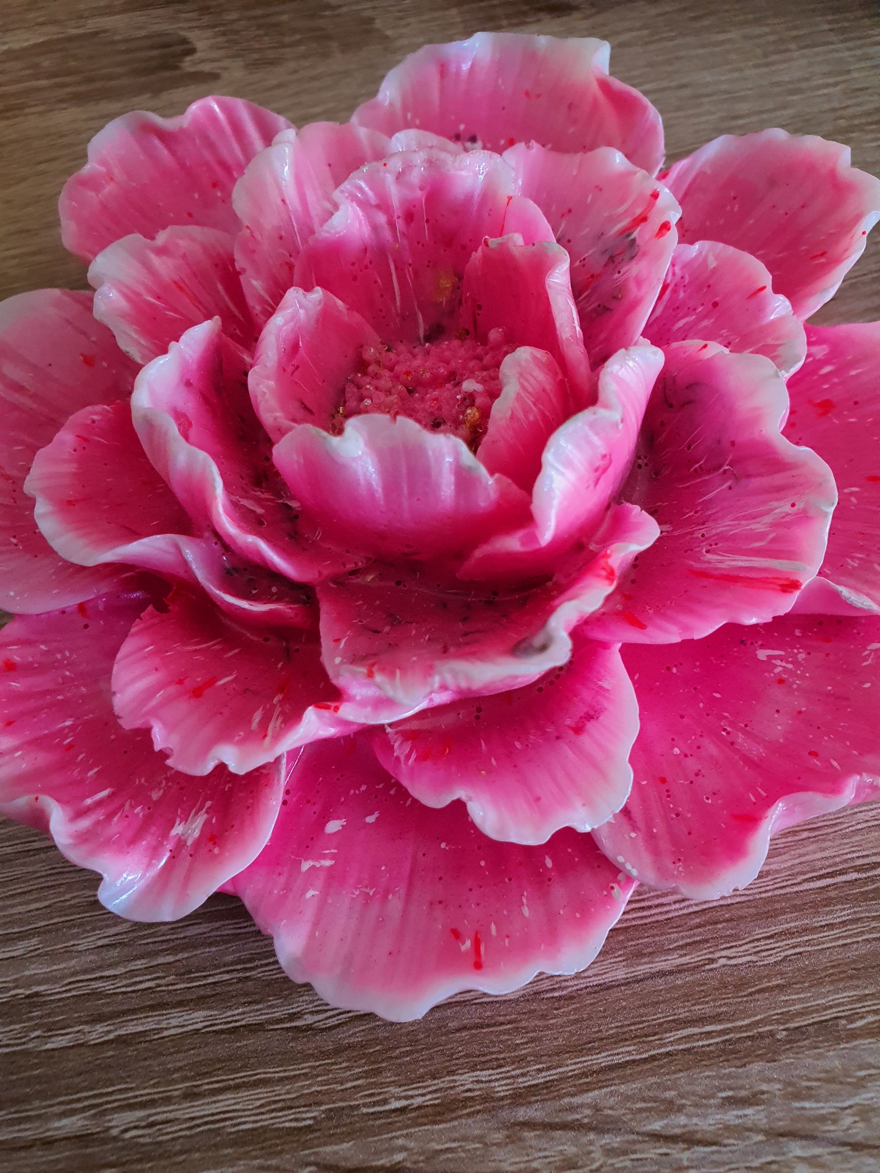 Rozenkwarts Orgonite Wandbloem Roze (nr 4)