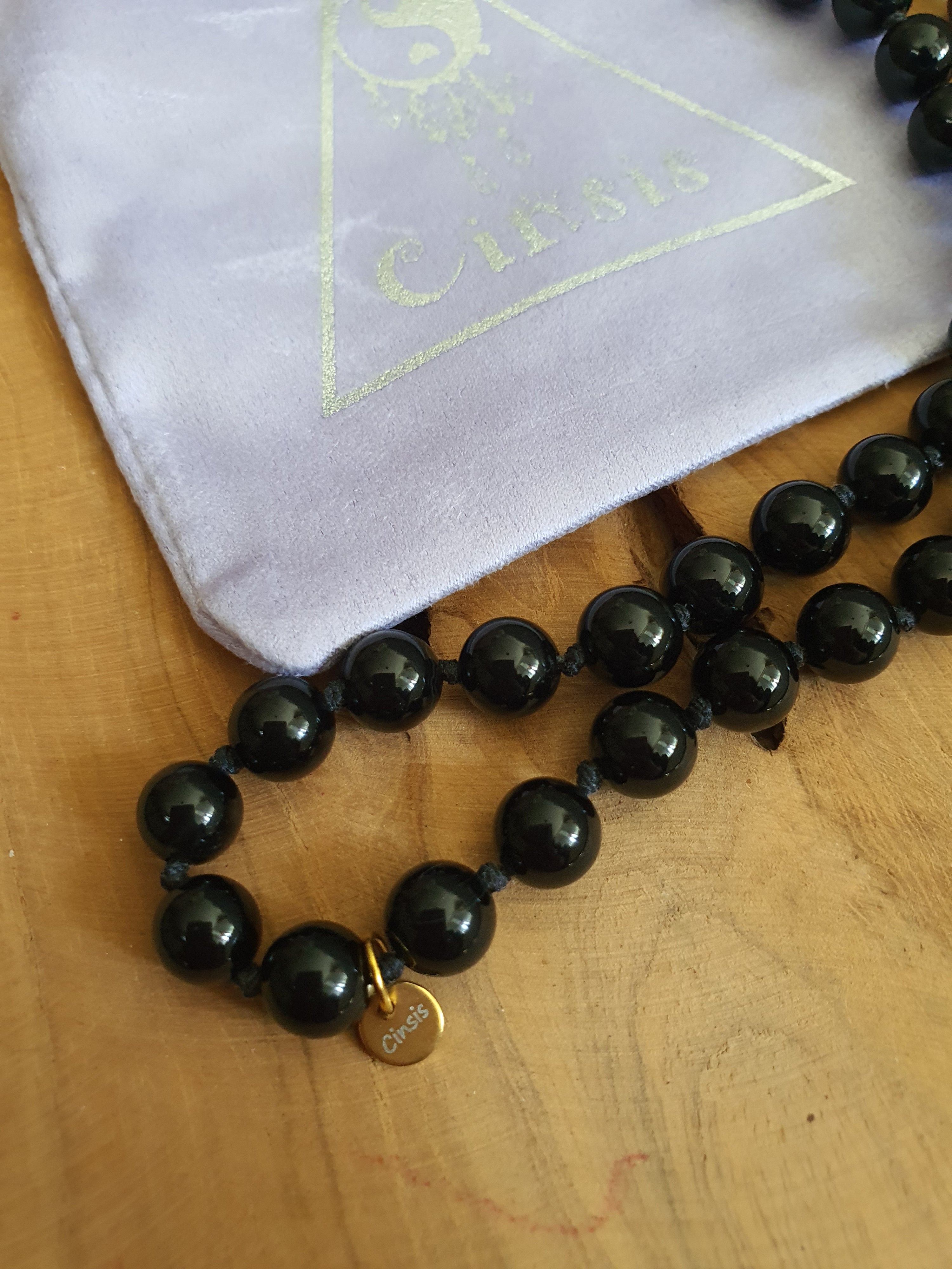 Edelstenen Mala Onyx met Tijgeroog