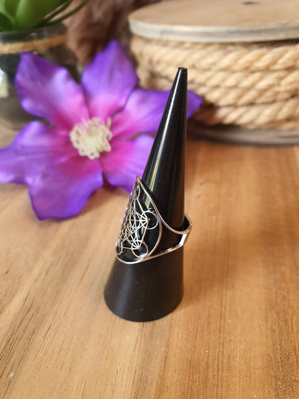 Ring Metatron kubus RVS, verstelbaar