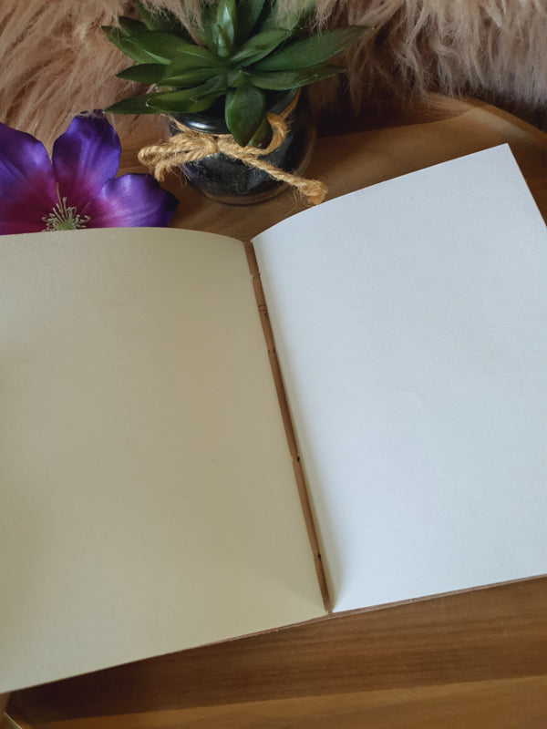 Notitieboek Bloem des levens met lederen kaft