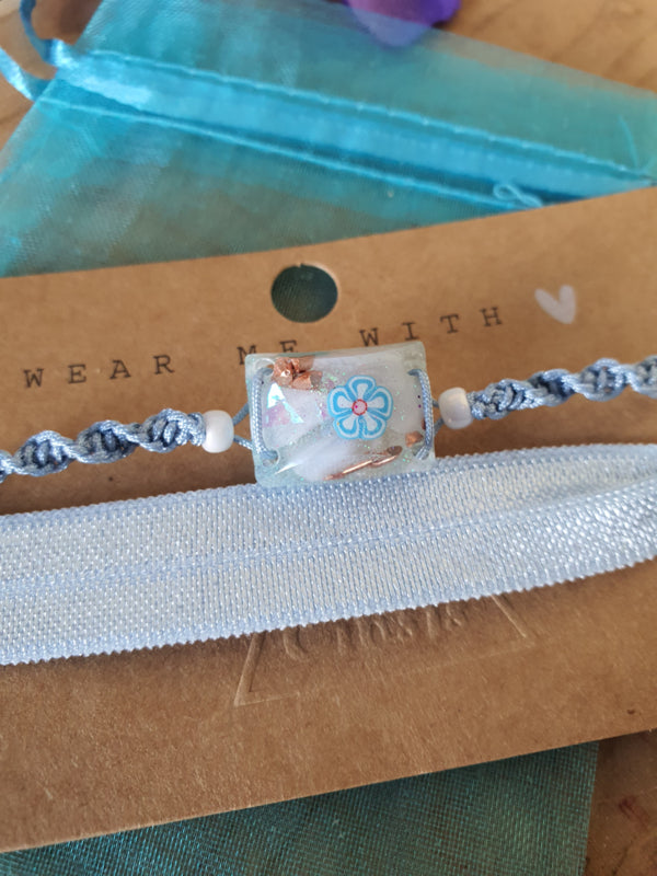 Orgonite Armband voor kind Blauwe Chalcedoon met Bergkristal (nr 3002)