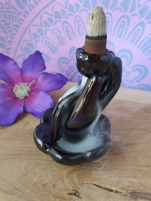 Backflow wierookhouder Hand en Lotusbloem