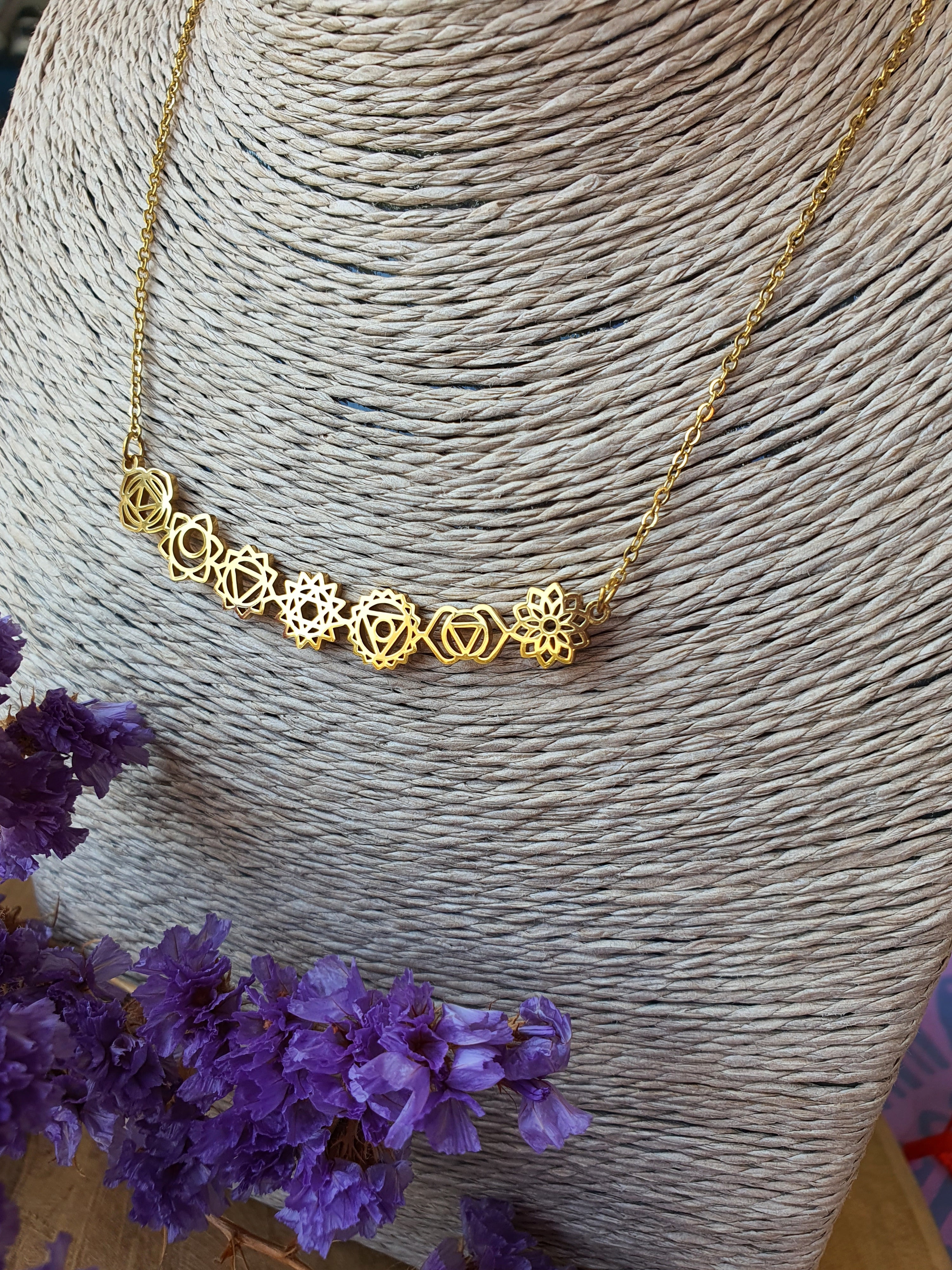 7 Chakra ketting RVS Goud of Zilver