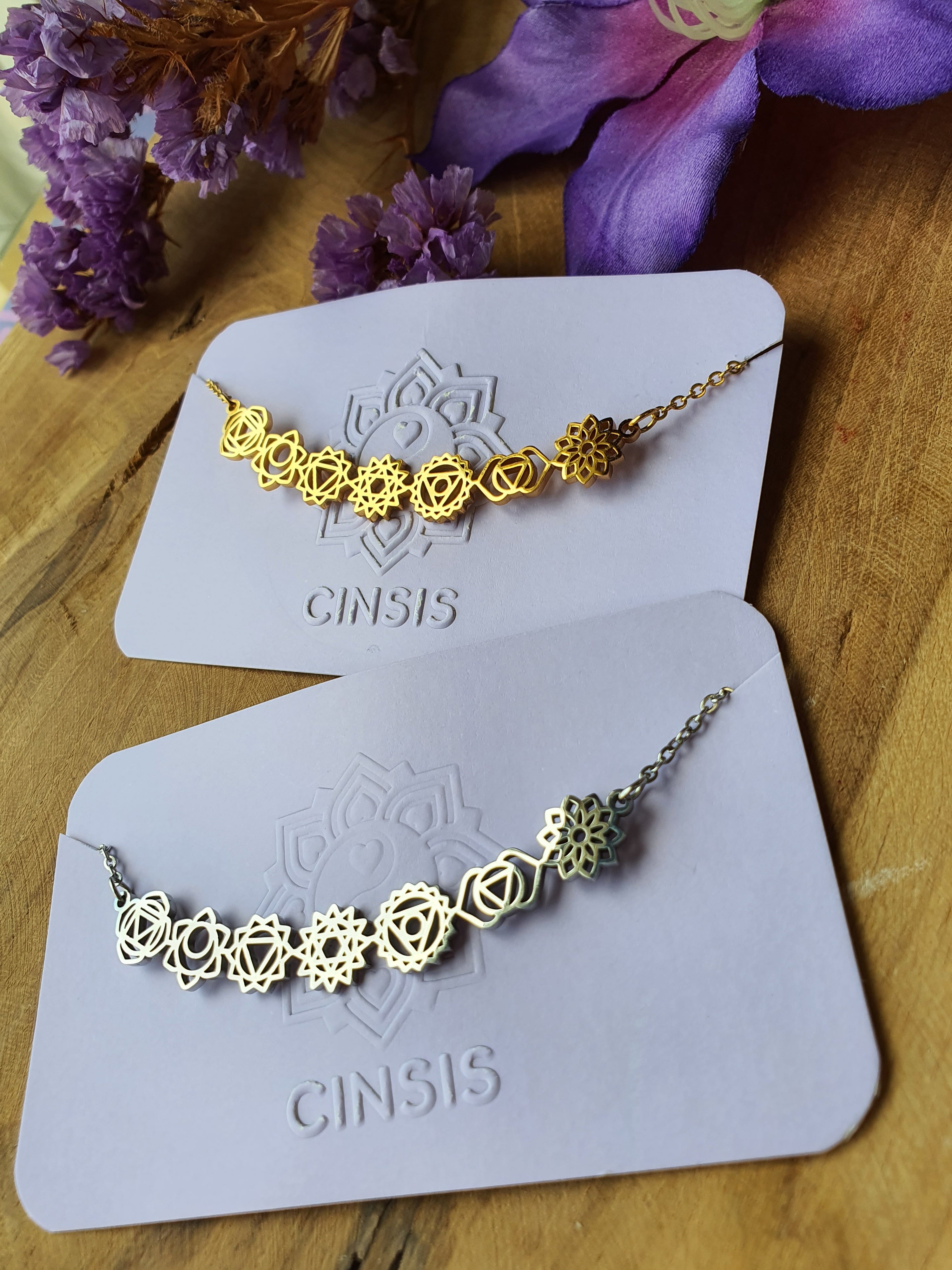 7 Chakra ketting RVS Goud of Zilver