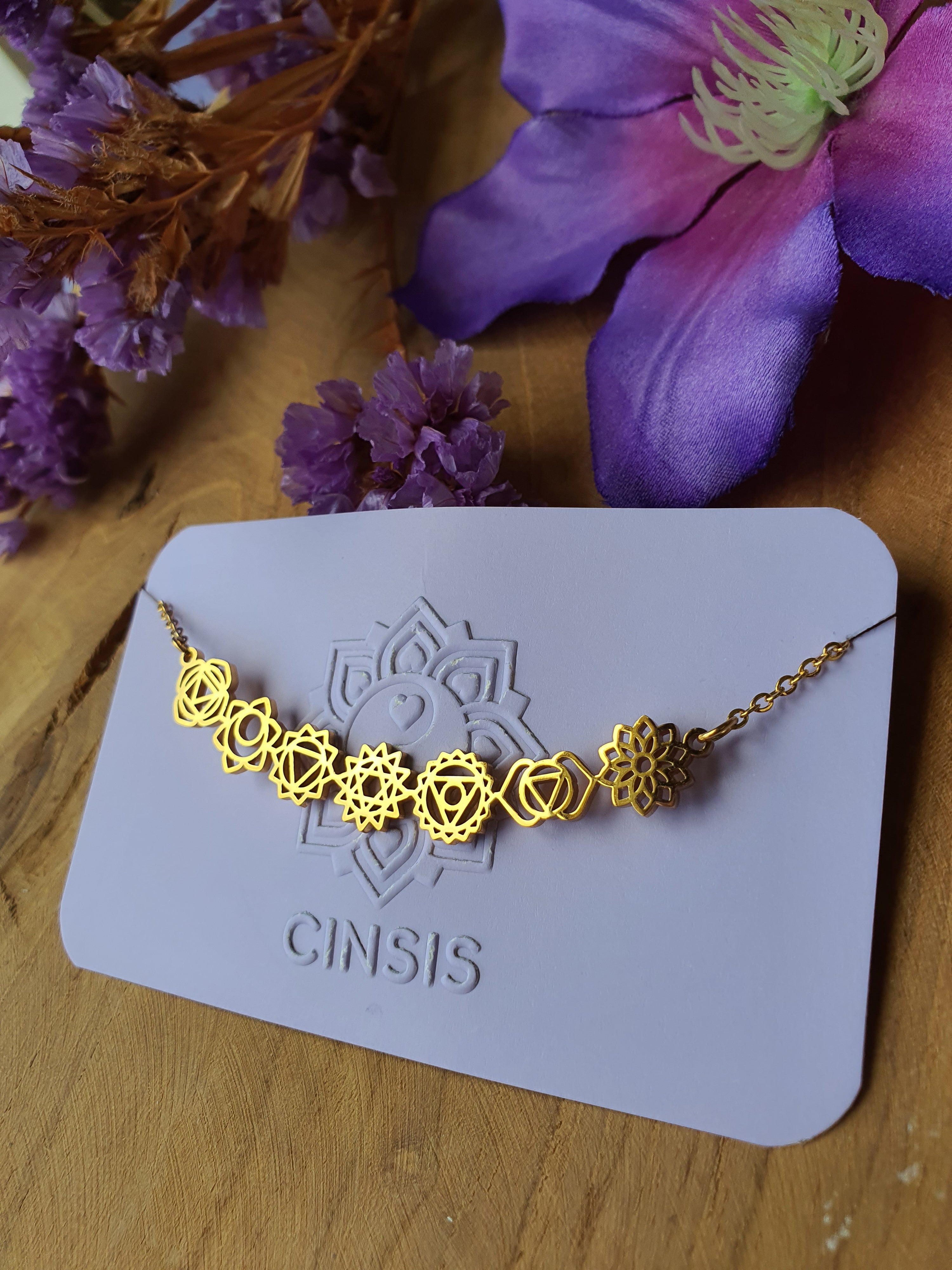 7 Chakra ketting RVS Goud of Zilver