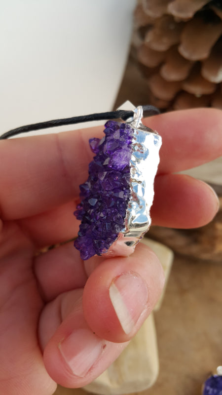 Amethist cluster hanger