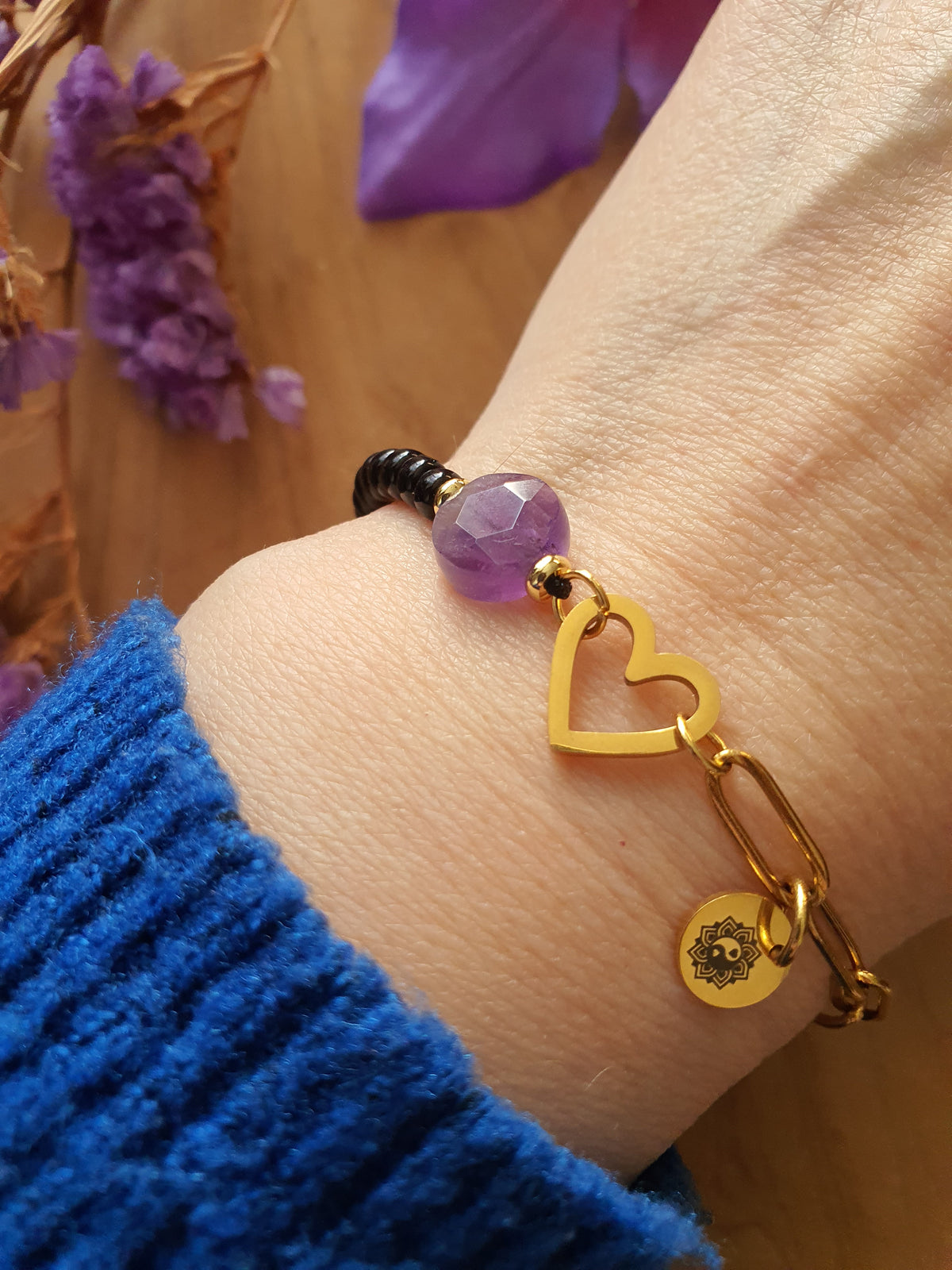 Amethist Edelsteen armband. Perfect voor Valentijnsdag / Moederdag!