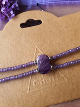 Amethist edelsteen armband handgemaakt met miyuki kralen (103) rvs zilver afwerking