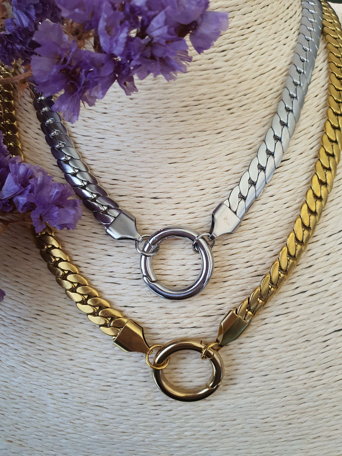 Basisketting RVS platte Cubaanse ketting &