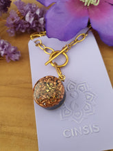 Cinsis Orgonite mix: orgonite Hanger 2 in 1 + RVS Goud ketting nr 3025 elf
