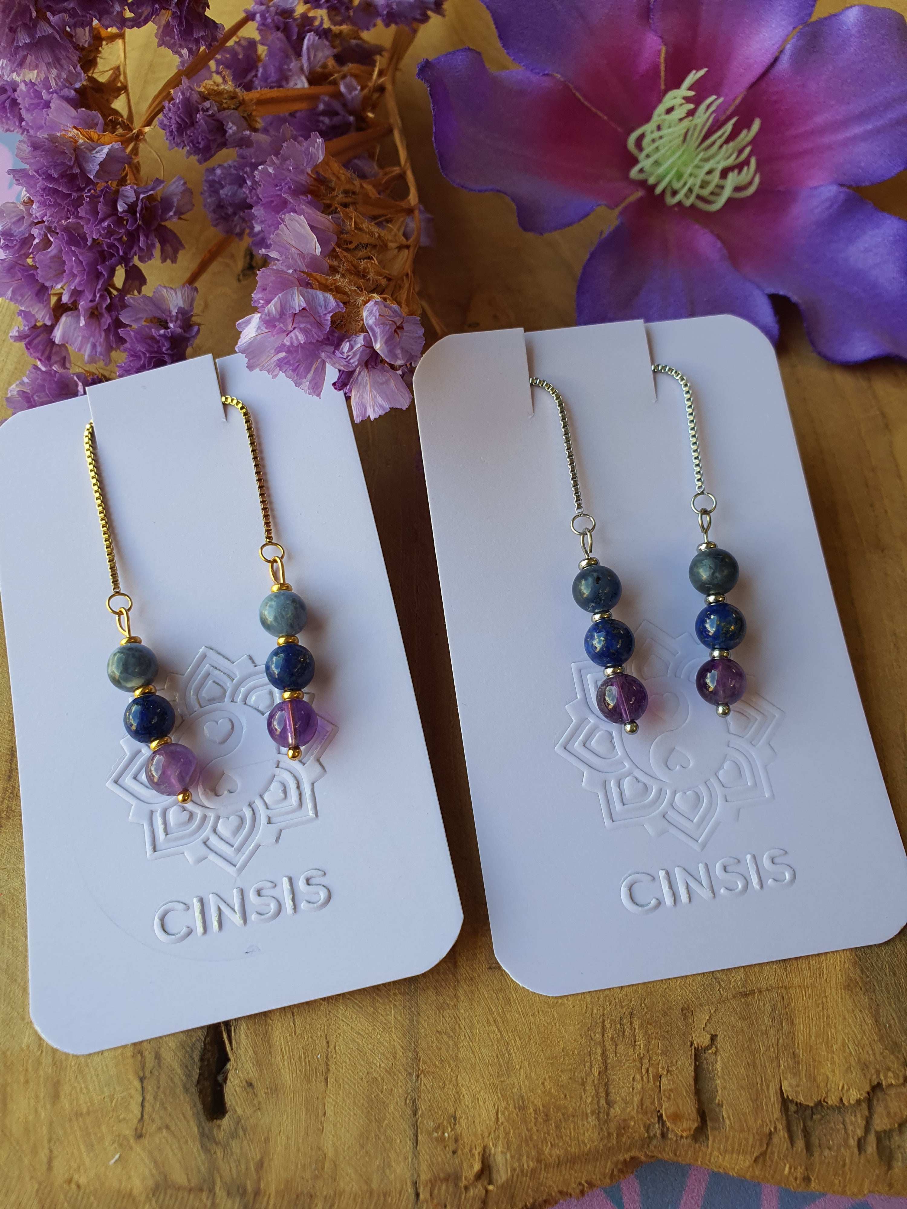 
Derde Oogchakra oorhangers rvs goud of zilver