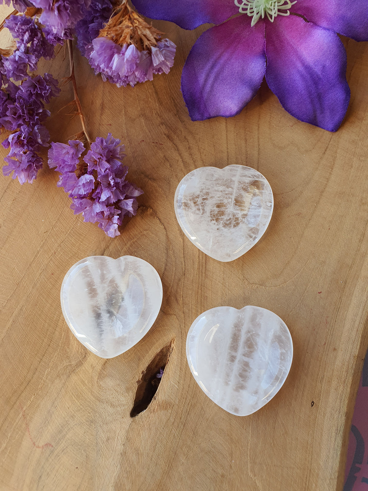 Duimsteen Worry stone Bergkristal hart