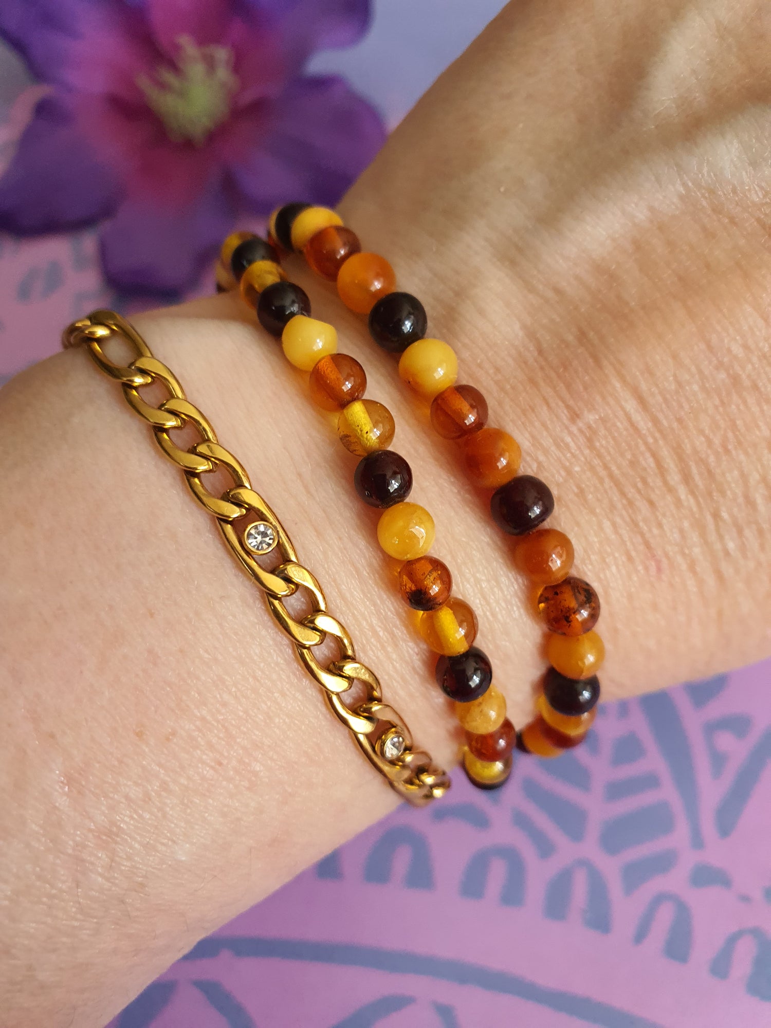 Edelsteen Armband Amber oftewel Barnsteen 5-6mm