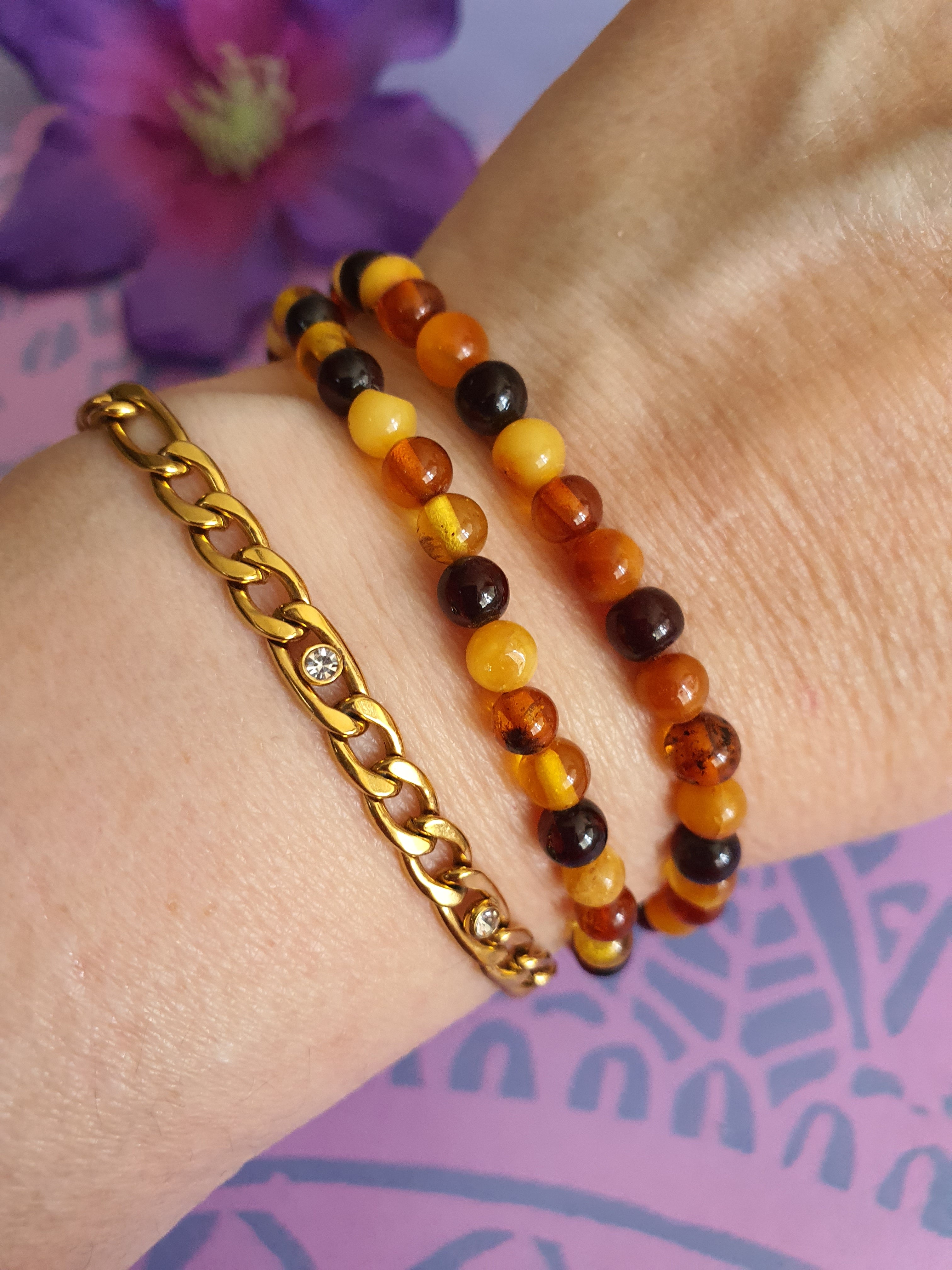 Edelsteen Armband Amber oftewel Barnsteen 5-6mm