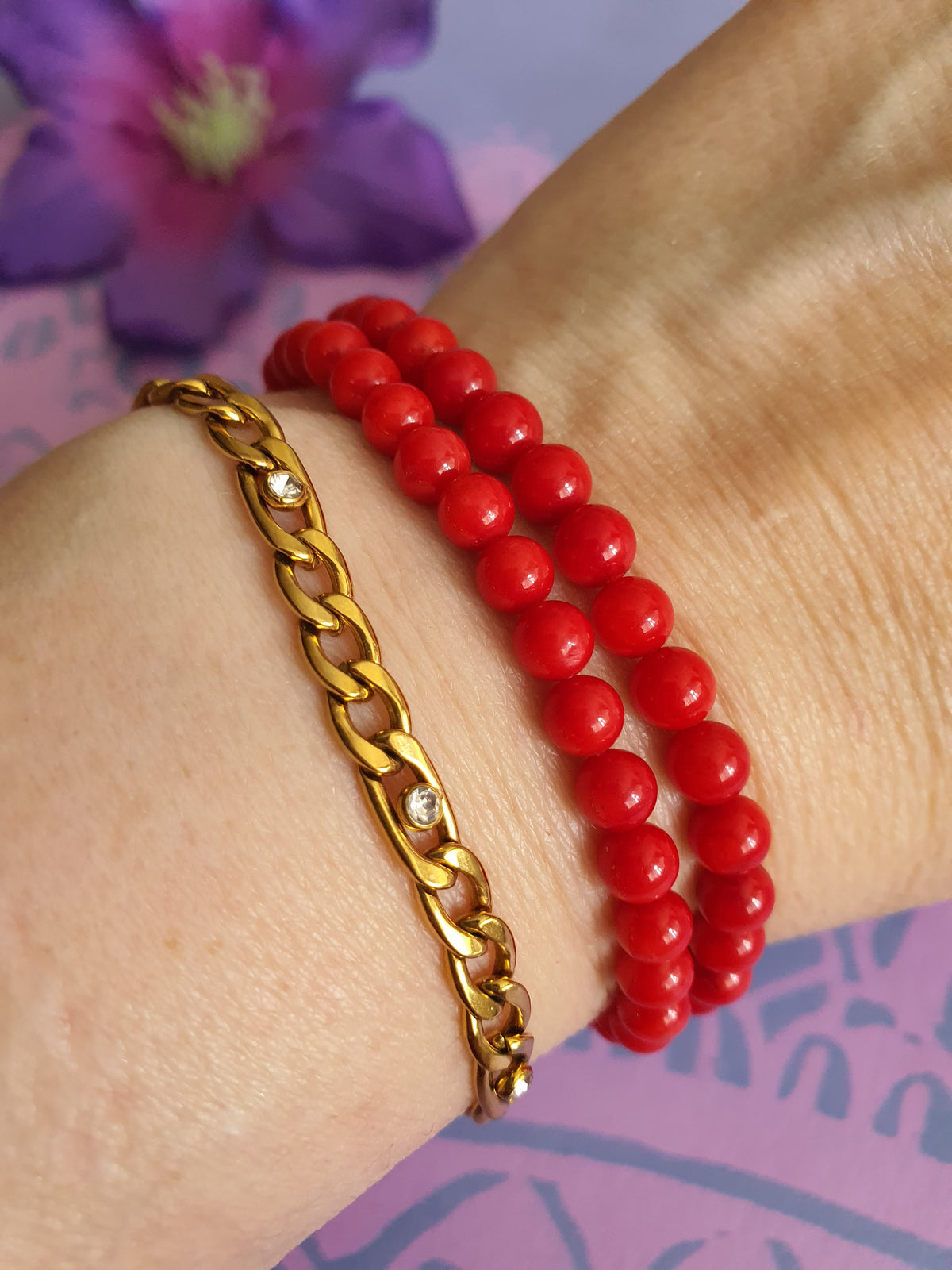 Edelsteen Armband Bamboe Koraal 5-6mm