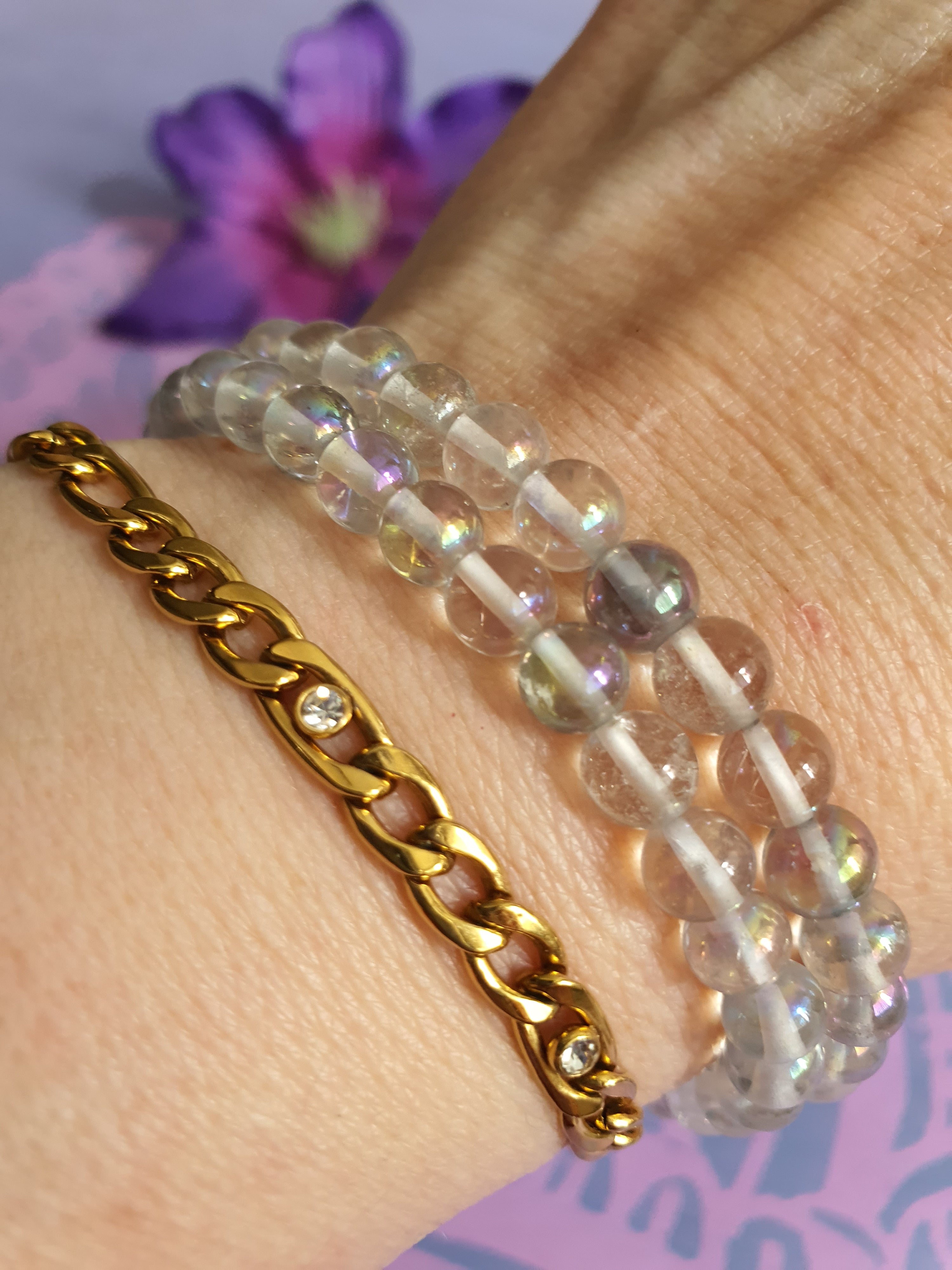 Edelsteen Kogel Armband Angel Aura 6mm