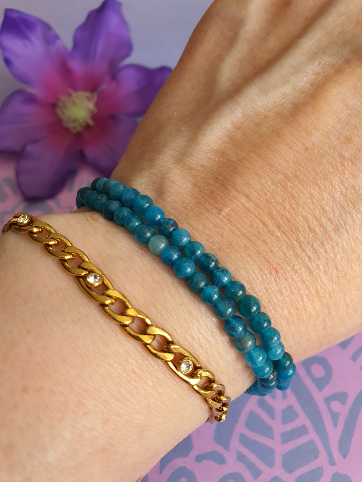 Edelsteen Kogel Armband Apatiet 4mm