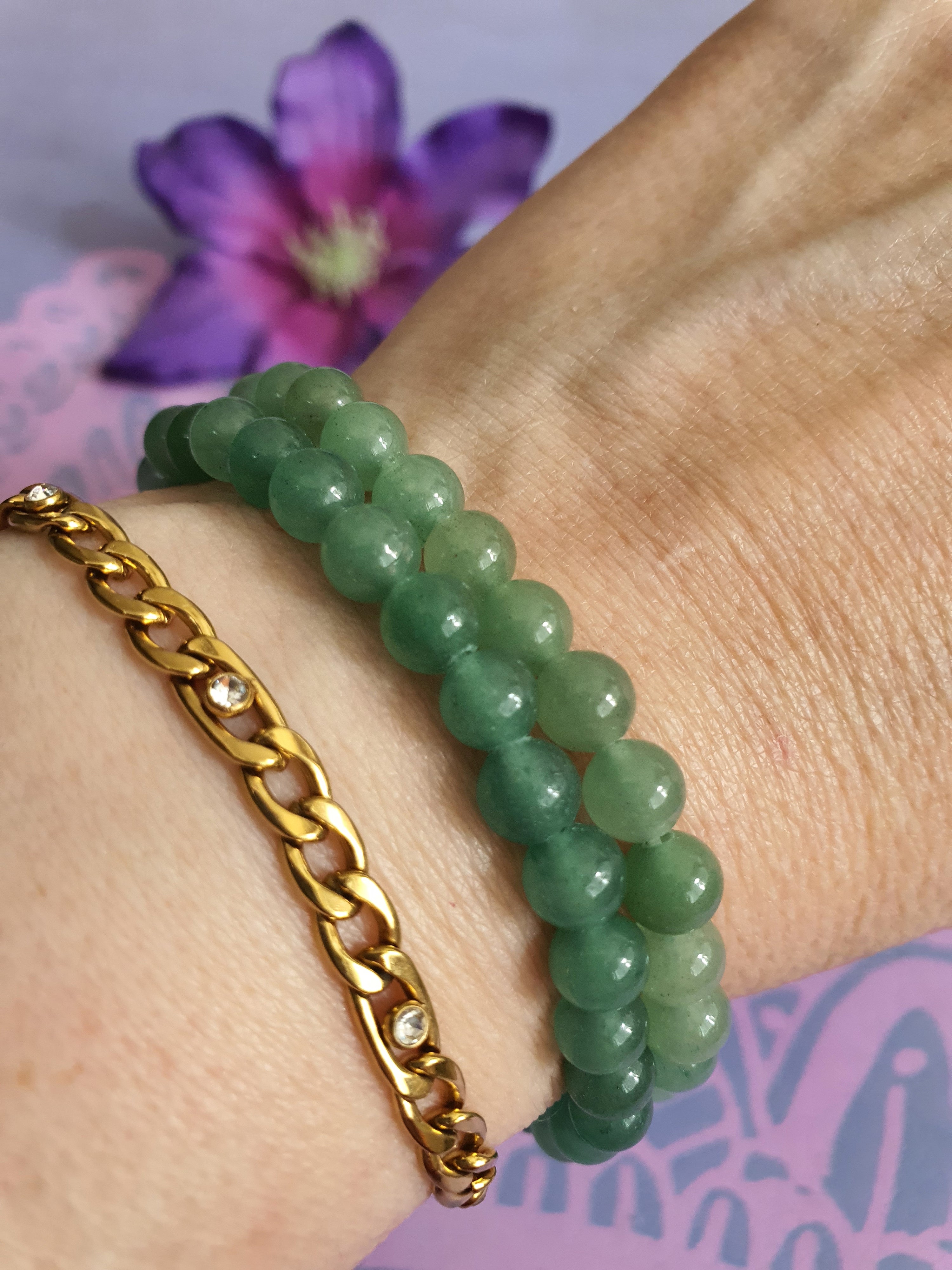 Edelsteen Kogel Armband Aventurijn 6 mm