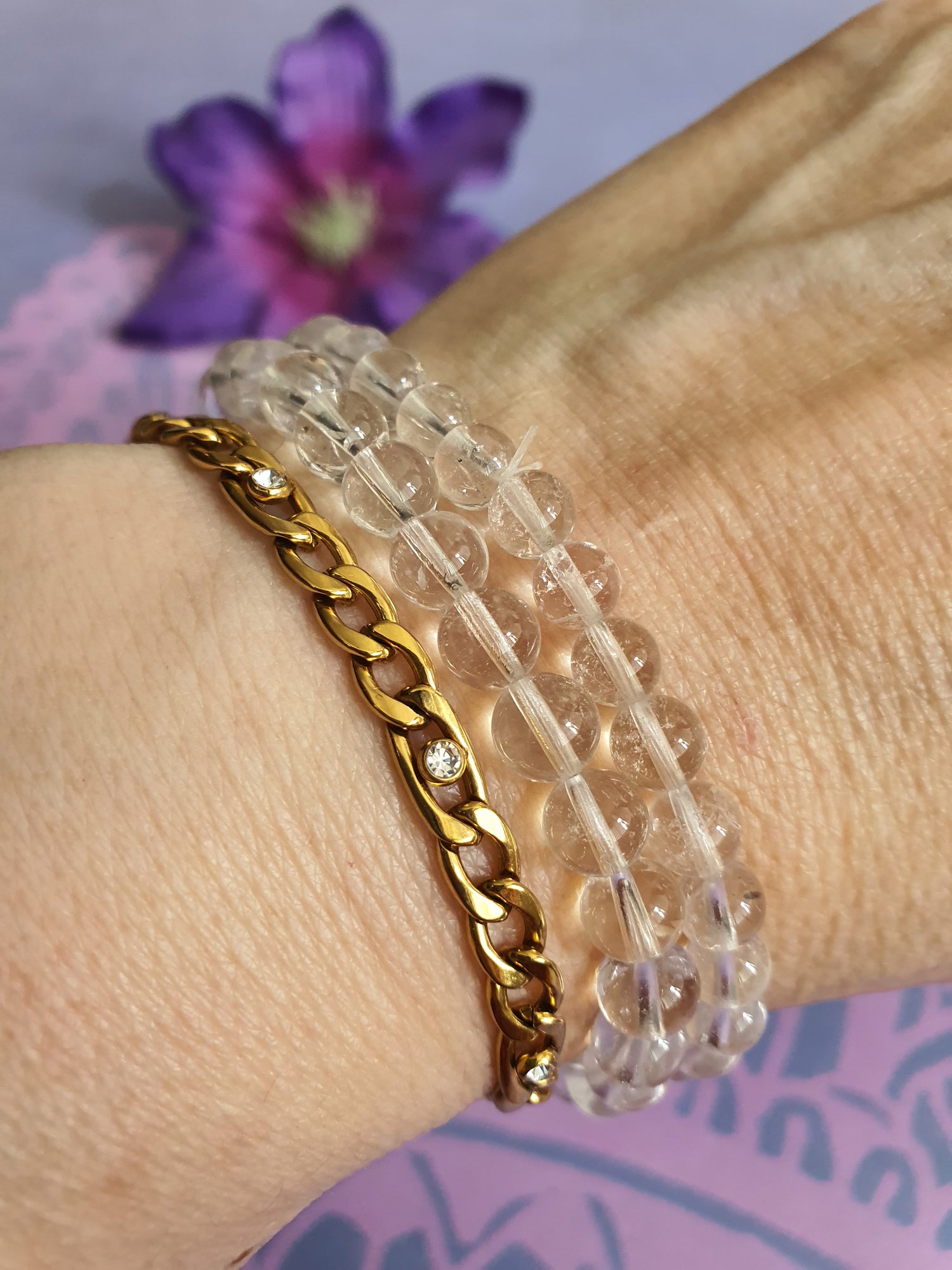 Edelsteen Kogel Armband Bergkristal 6 mm
