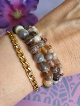 Edelsteen Kogel Armband Botswana Agaat 6, 8 en 4mm