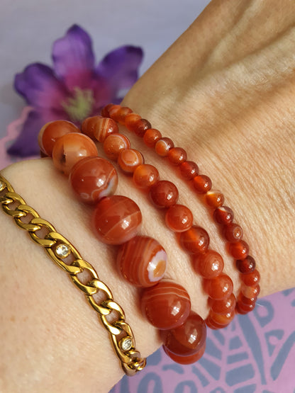 Edelsteen Kogel Armband Carneool 4, 6 en 10 mmmm