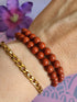 Edelsteen Kogel Armband Rode Jaspis 6 mm