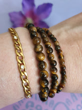 Edelsteen kogel Armband Tijgeroog 4, 5 en 6mm