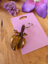 Edelsteen sleutelhanger Tijgeroog hart + kralen