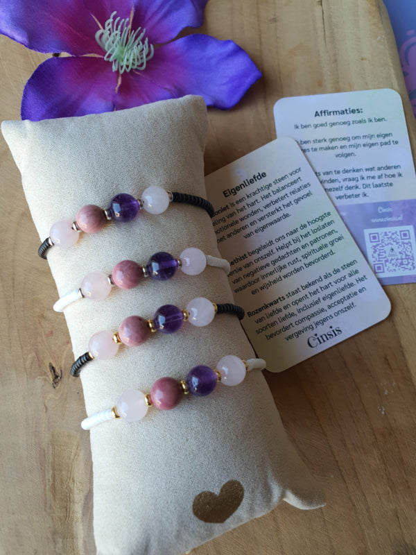 Edelstenen Armband handgemaakt Eigenliefde