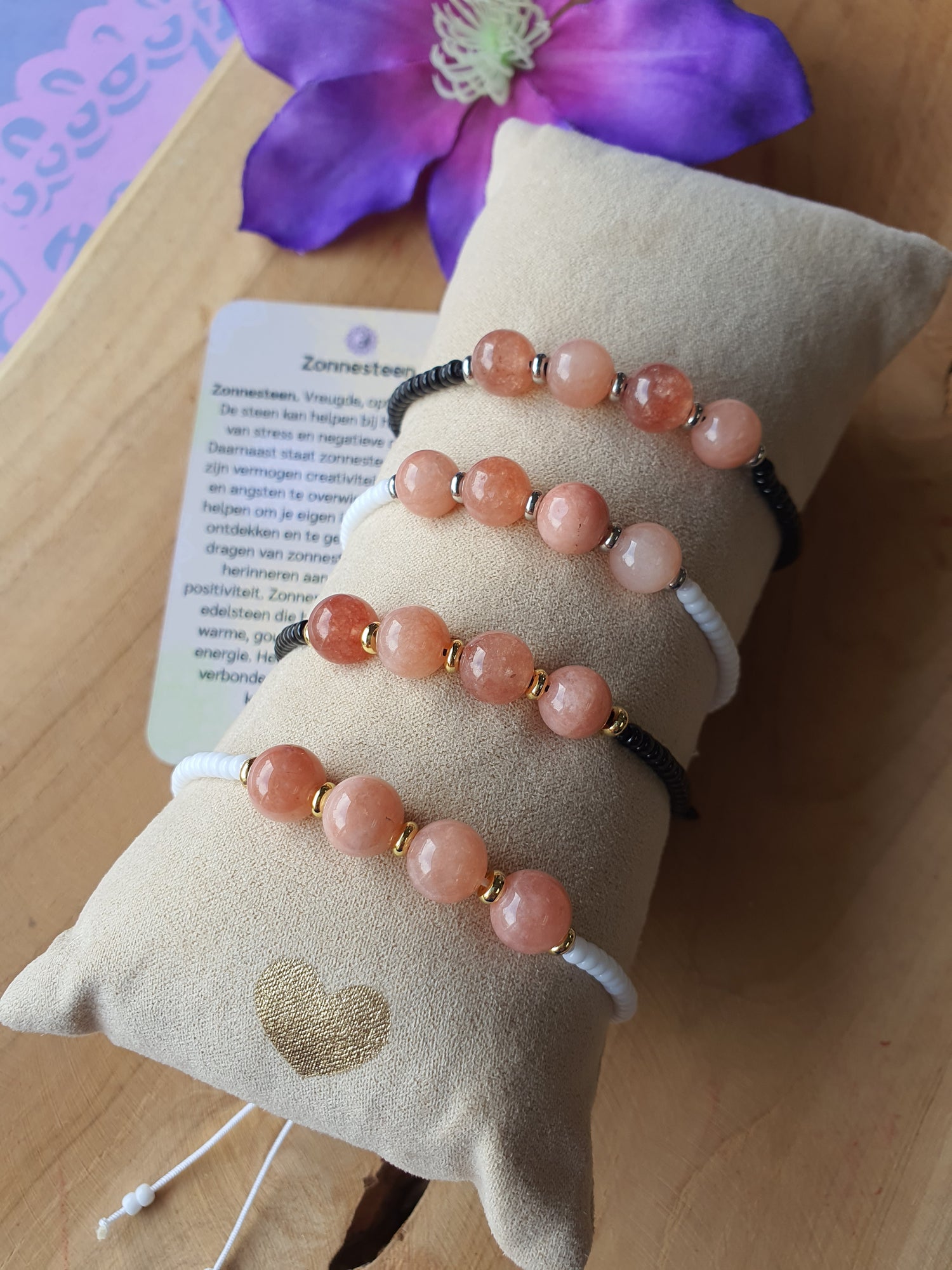 Edelstenen Armband handgemaakt Zonnesteen.