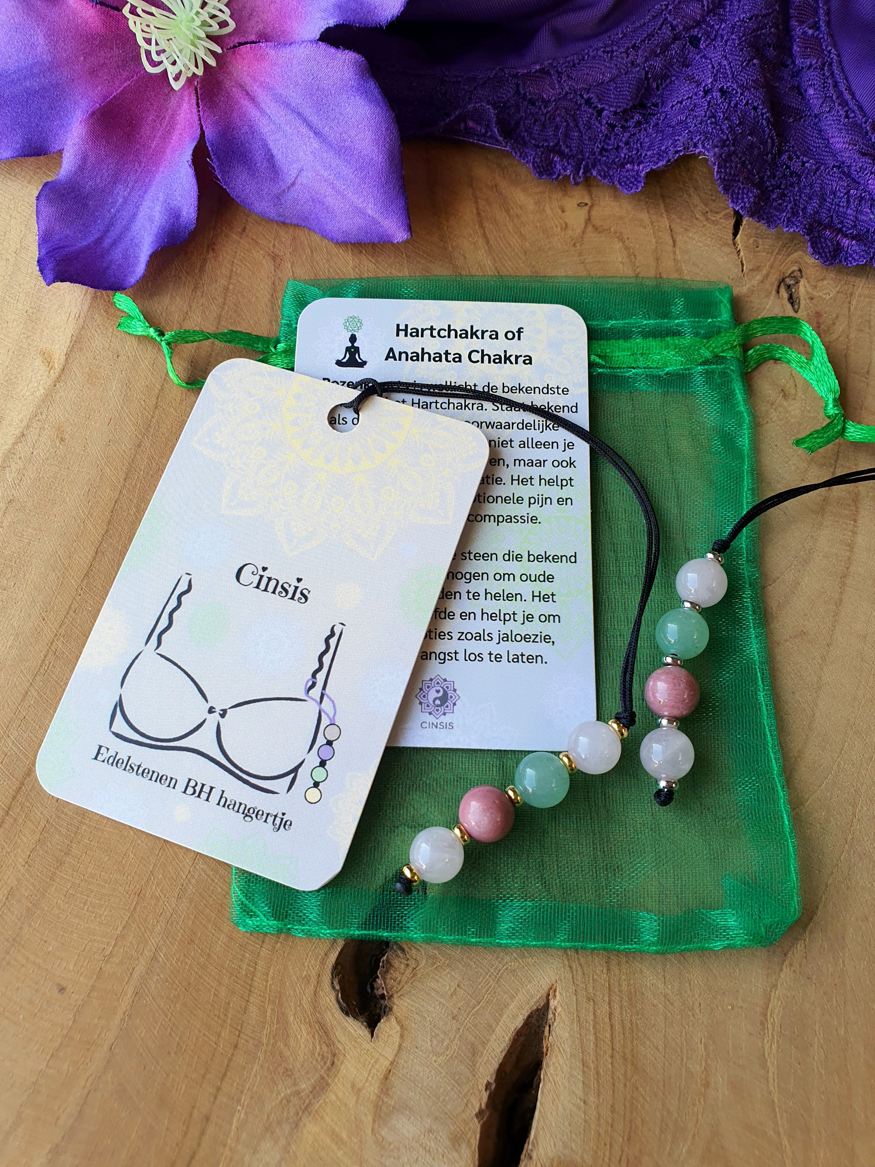 Edelstenen BH Hangertje hartchakra of Anahata Chakra