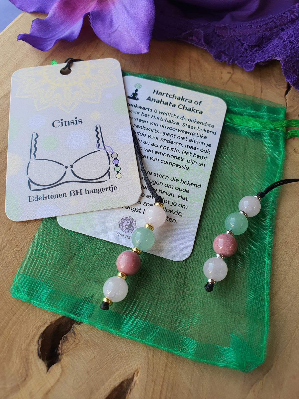 Edelstenen BH Hangertje hartchakra of Anahata Chakra