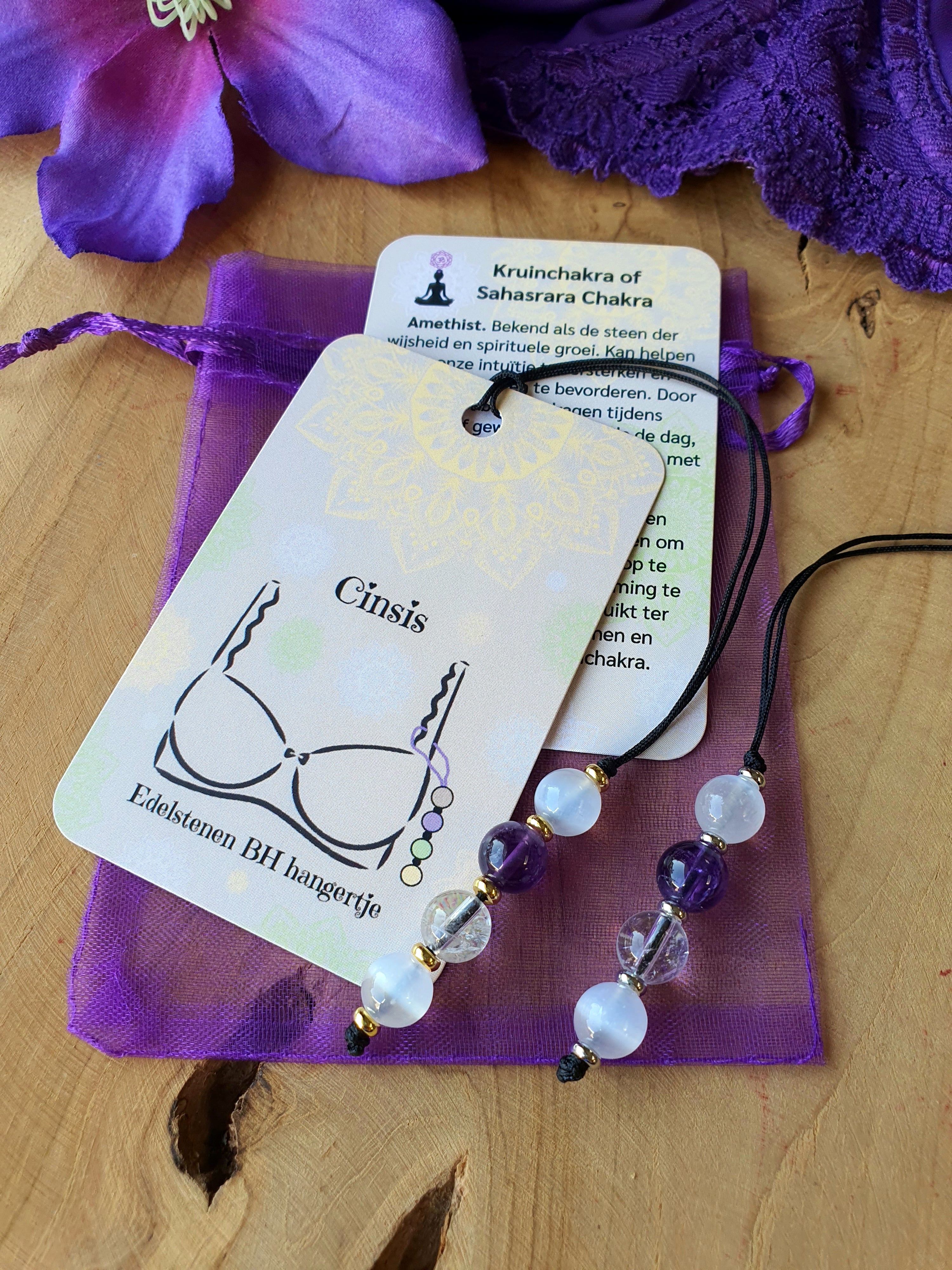 Edelstenen BH hangertje Kruinchakra of Sahasrara Chakra