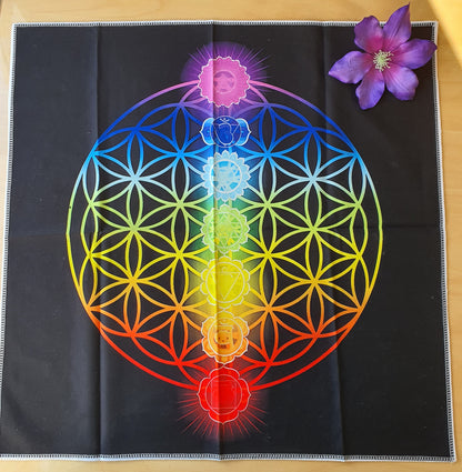 Edelstenen Grid Raster Flower of life - Chakra Doek altaar kleed
