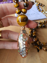 Edelstenen Mala met Orgonite hanger Citrien