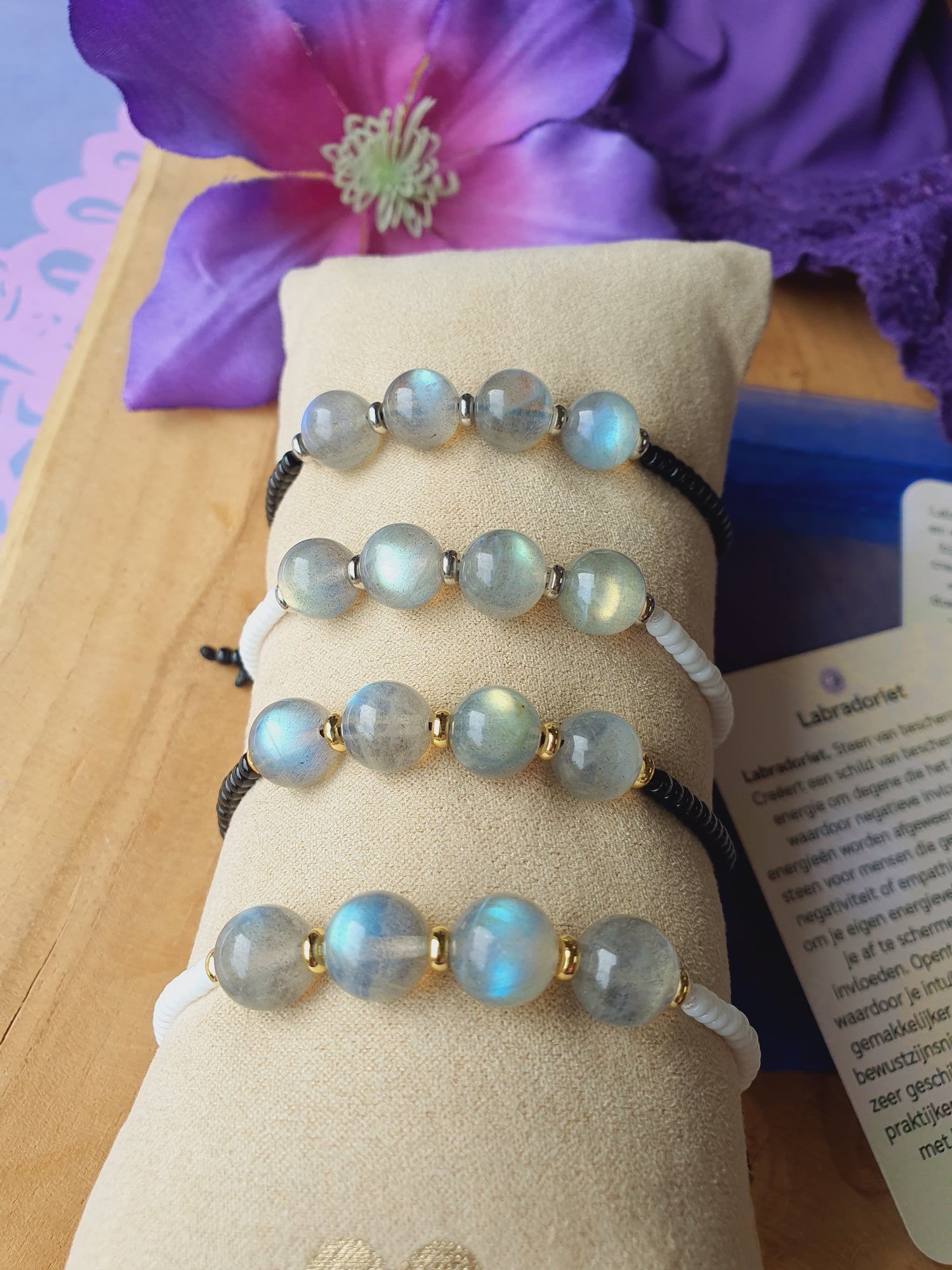 Edelstenen armband handgemaakt Labadoriet