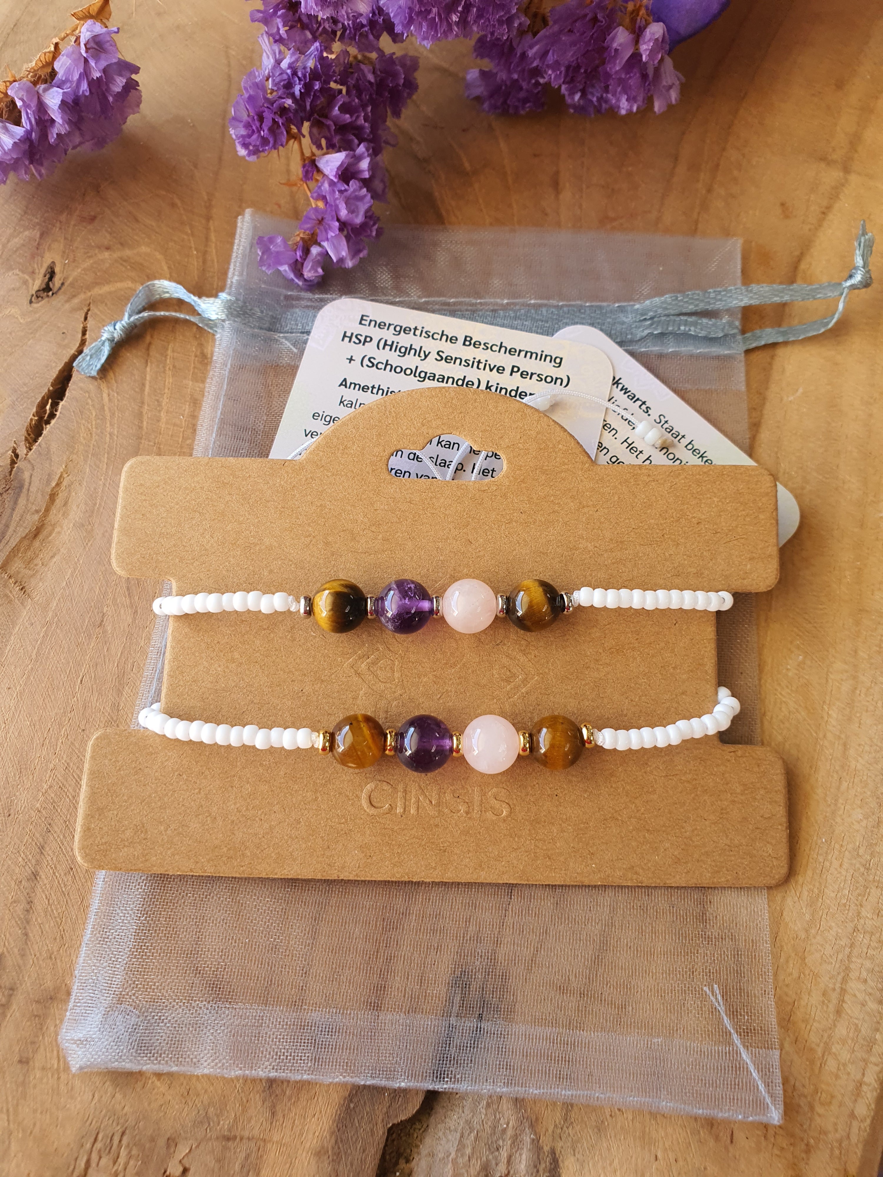 Edelstenen armband handgemaakt Energetische Bescherming HSP (Highly Sensitive Person)  en (Schoolgaande) kinderen