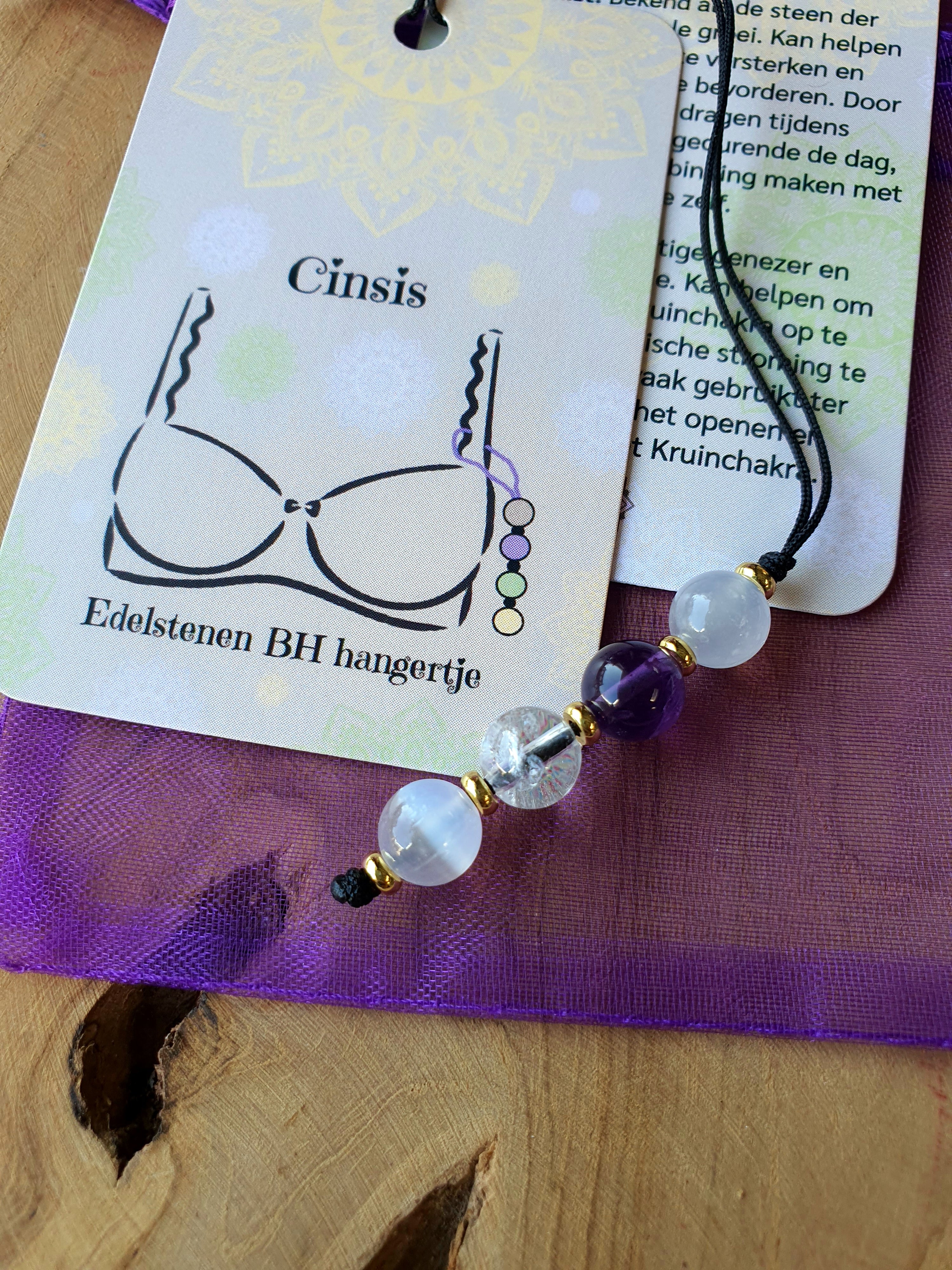 Edelstenen BH hangertje Kruinchakra of Sahasrara Chakra