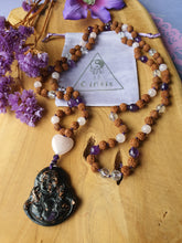 Edelstenen mala met orgonite hanger lachende Boeddha